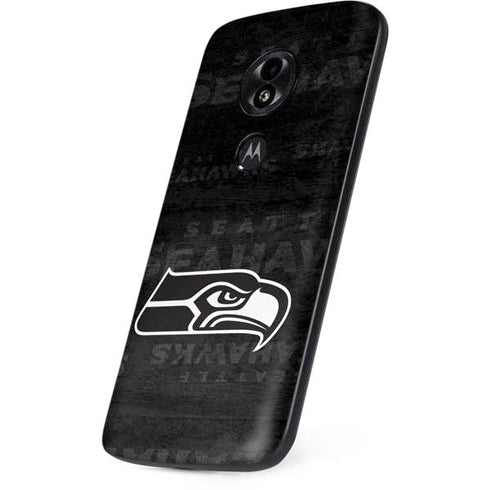 NFL Seattle Seahawks Black & White Moto E5 Play Skin